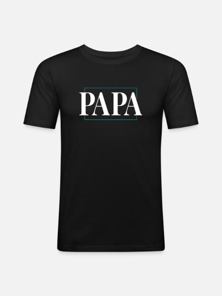 Papa - T-shirt près du corps Homme - noir