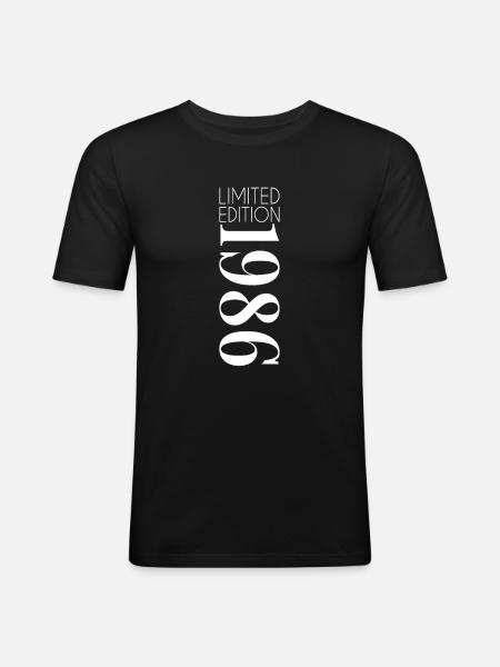 Édition limitée 1986 - T-shirt près du corps Homme - noir