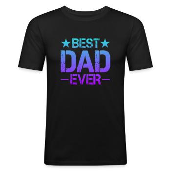 Bester Vater - Männer Slim Fit T-Shirt - Schwarz - Vorne - Nik (191cm)
