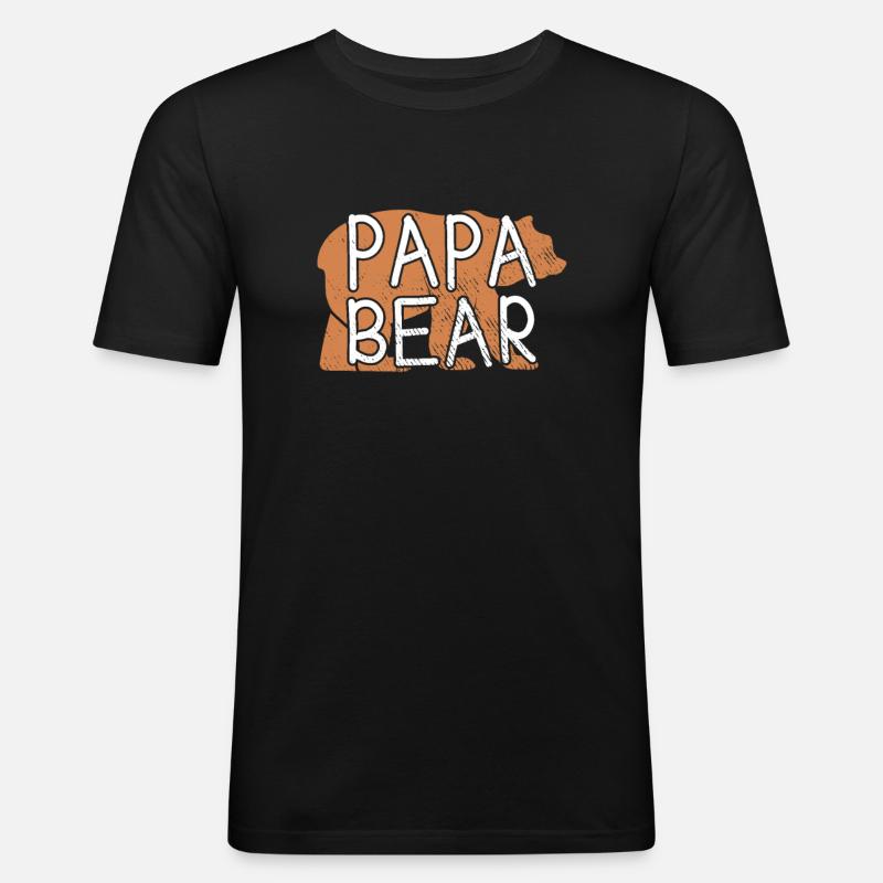 Papa bear - Männer Slim Fit T-Shirt - Schwarz
