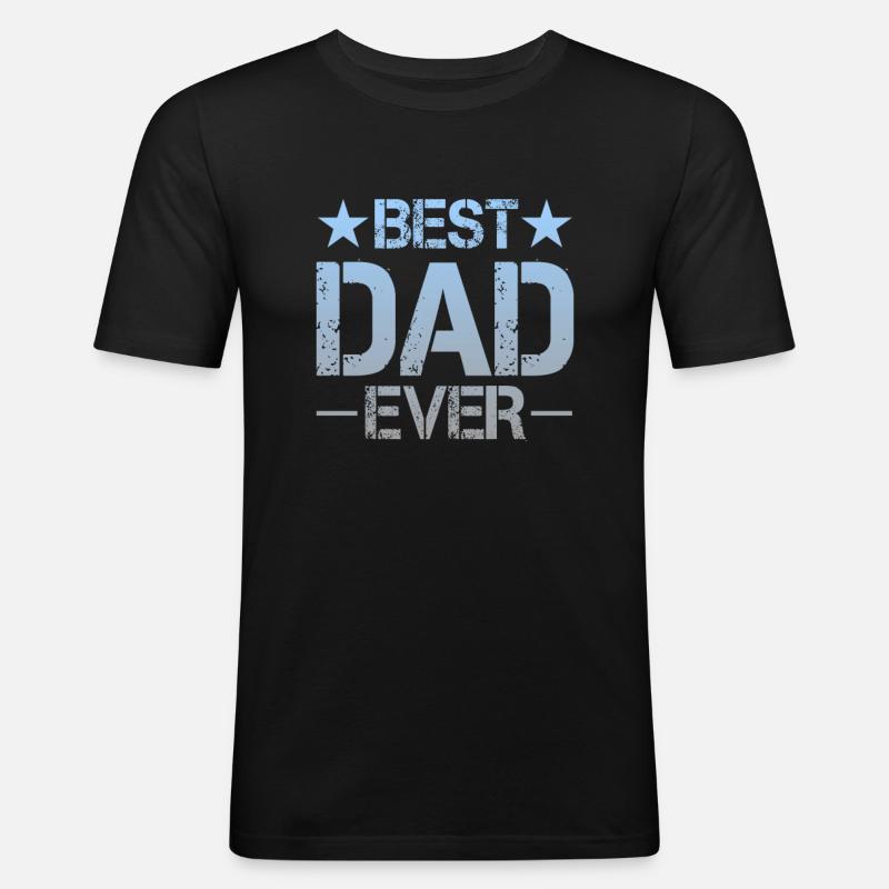 Bester Vater - Männer Slim Fit T-Shirt - Schwarz