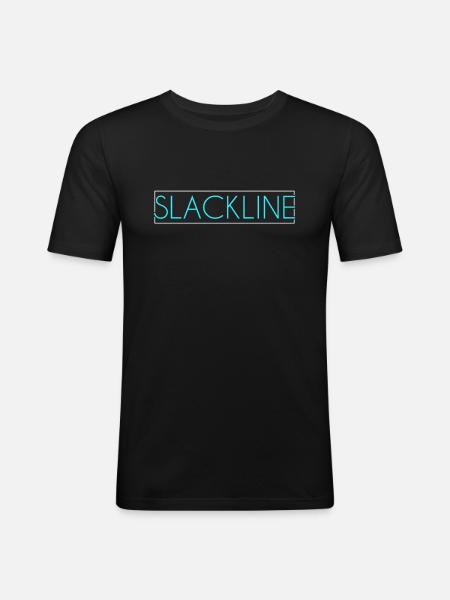 Slackline lettering - Men's Slim Fit T-Shirt - black