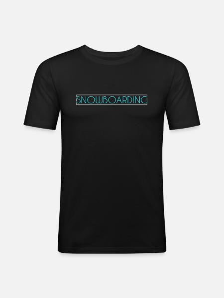 Lettrage snowboard - T-shirt près du corps Homme - noir