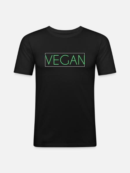 Vegan lettering - Men's Slim Fit T-Shirt - black