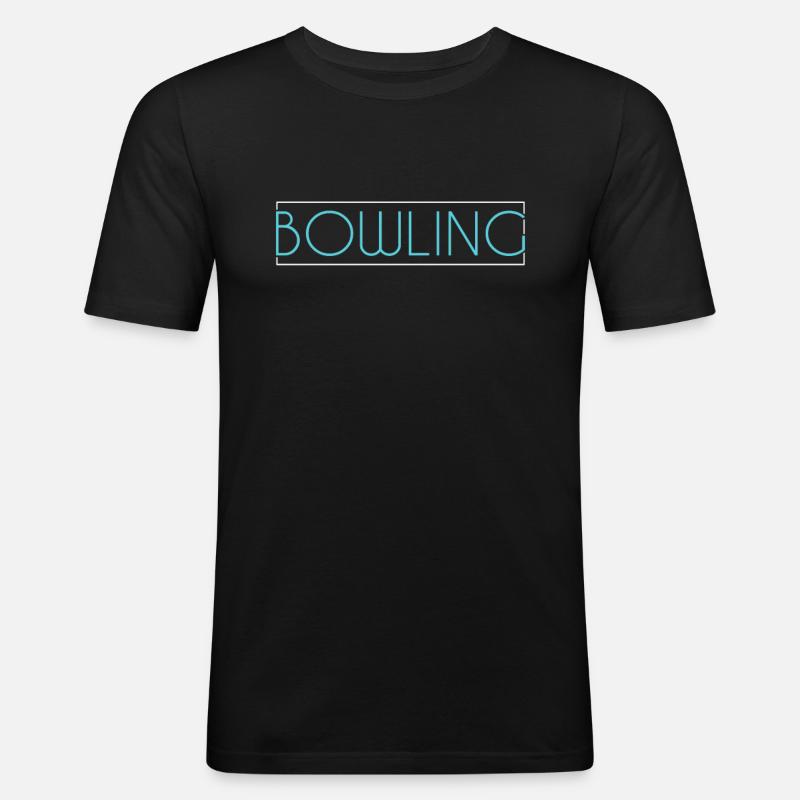 Bowling Schriftzug - Männer Slim Fit T-Shirt - Schwarz