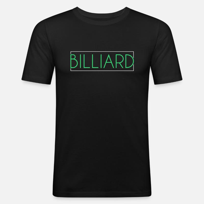 Billiard Schriftzug - Männer Slim Fit T-Shirt - Schwarz