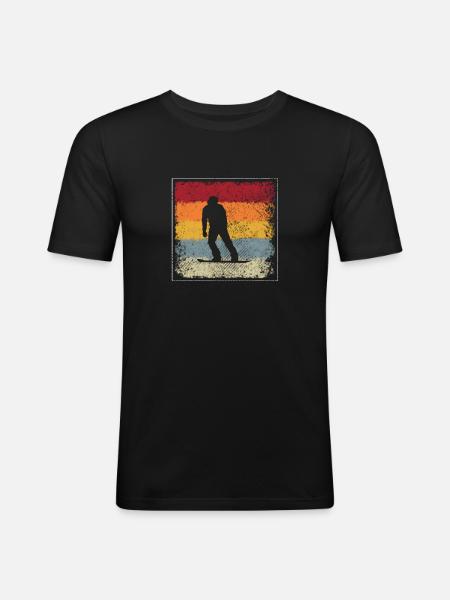 Snowboarding Retro - Men's Slim Fit T-Shirt - black