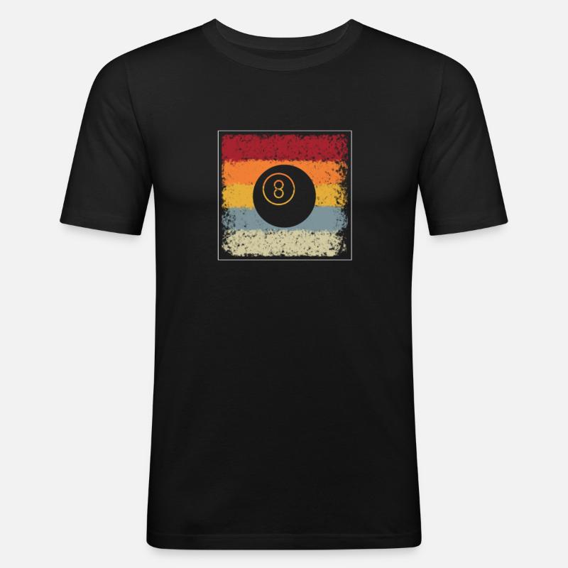 Billiard Retro - Männer Slim Fit T-Shirt - Schwarz