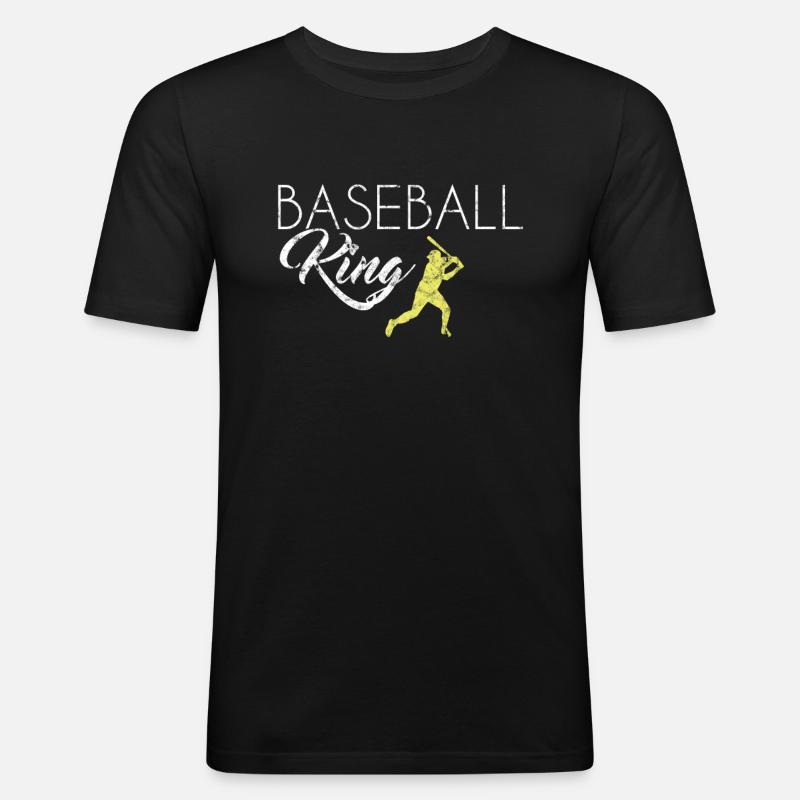 Baseball King - Männer Slim Fit T-Shirt - Schwarz