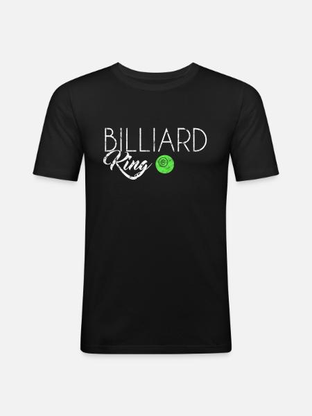 Billiard King - Männer Slim Fit T-Shirt - Schwarz