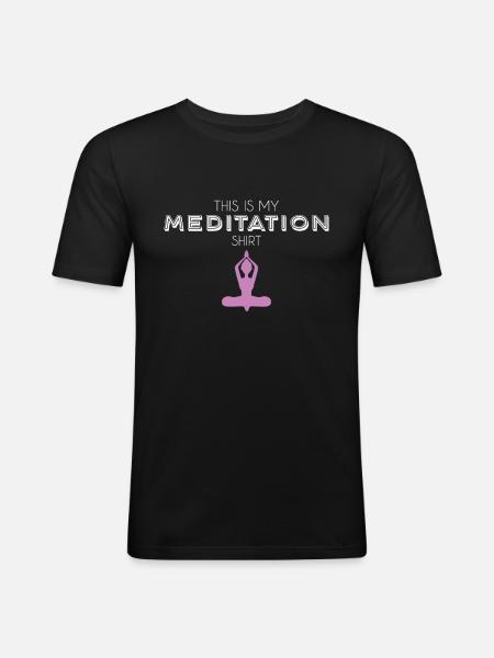 Chemise de méditation - T-shirt près du corps Homme - noir