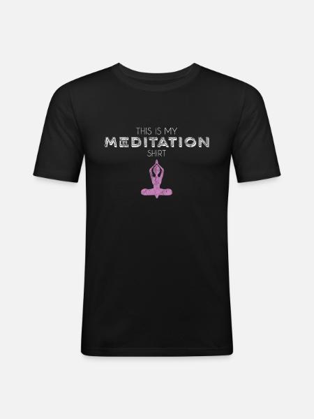 Chemise de méditation - T-shirt près du corps Homme - noir