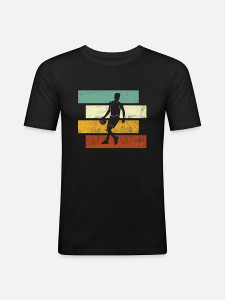 Basketball Retro - Men's Slim Fit T-Shirt - black