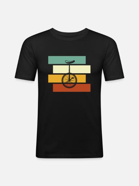 Rétro monocycle - T-shirt près du corps Homme - noir