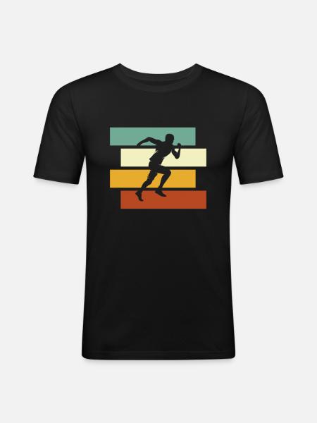 Jogging Rétro - T-shirt près du corps Homme - noir