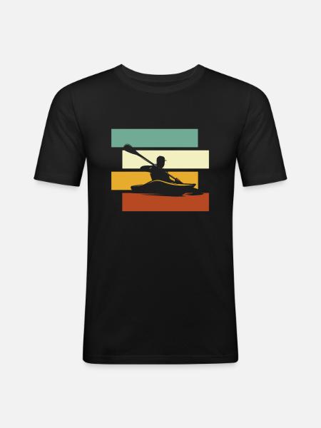 Canoe Retro - Men's Slim Fit T-Shirt - black