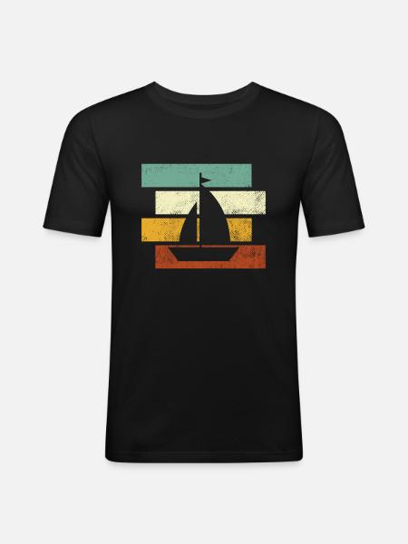 Sailing Retro - Men's Slim Fit T-Shirt - black