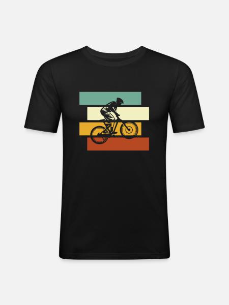 Mountain Bike Retro - Men's Slim Fit T-Shirt - black