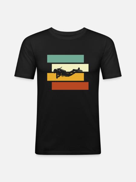 Diving Retro - Men's Slim Fit T-Shirt - black