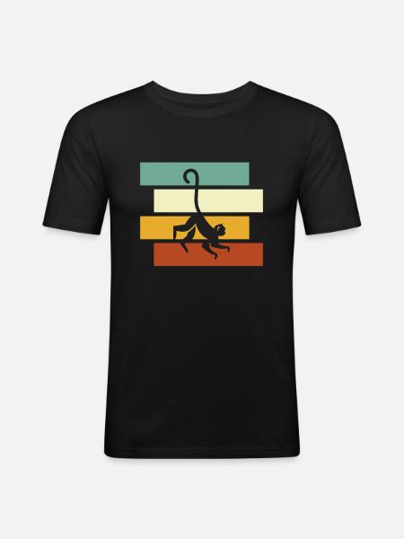 Monkey Retro - Men's Slim Fit T-Shirt - black