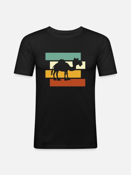 Camel Retro - Men's Slim Fit T-Shirt - black