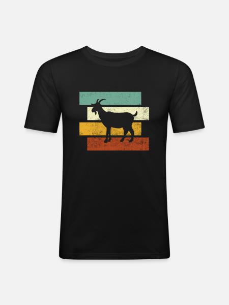 Goat Retro - Men's Slim Fit T-Shirt - black