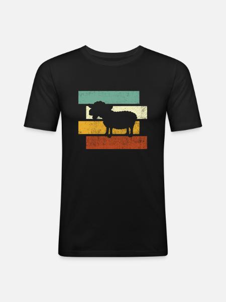 Sheep retro - Men's Slim Fit T-Shirt - black