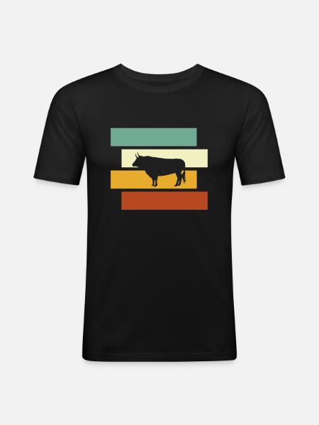 Taurus Retro - Men's Slim Fit T-Shirt - black