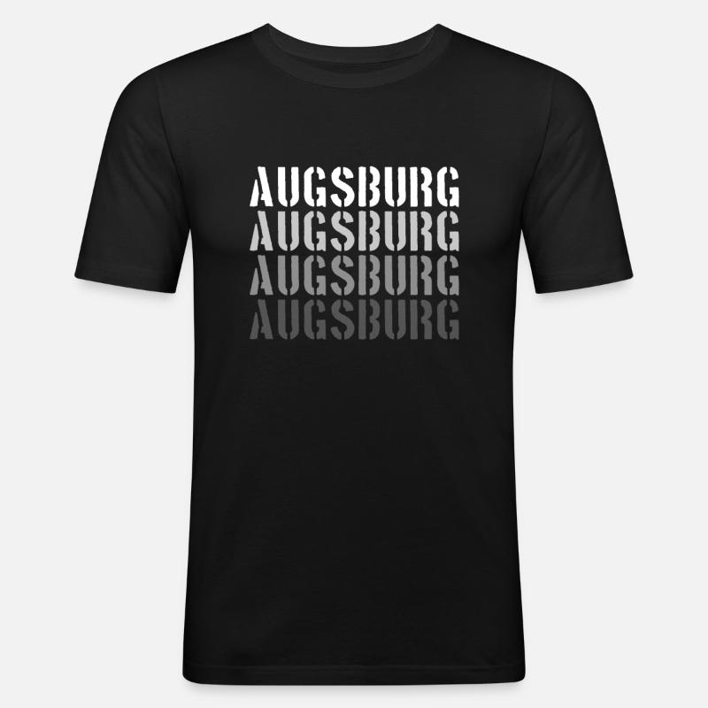 Augsburg - Männer Slim Fit T-Shirt - Schwarz