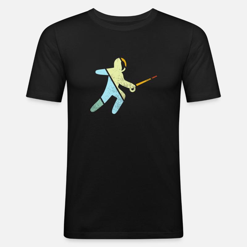 Fechten Retro - Männer Slim Fit T-Shirt - Schwarz