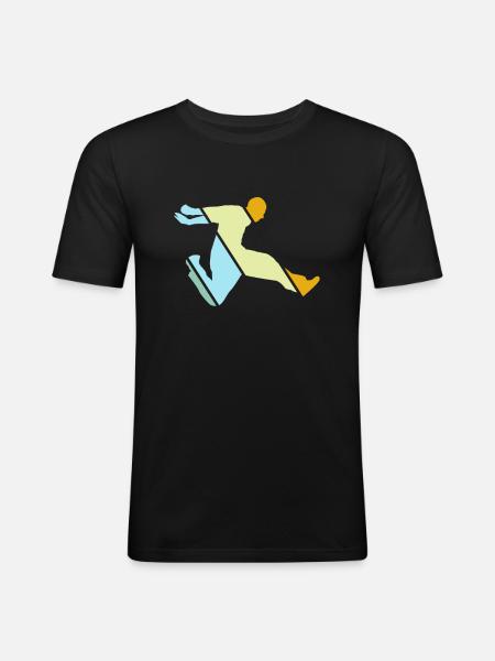 Parkour Retro - Men's Slim Fit T-Shirt - black