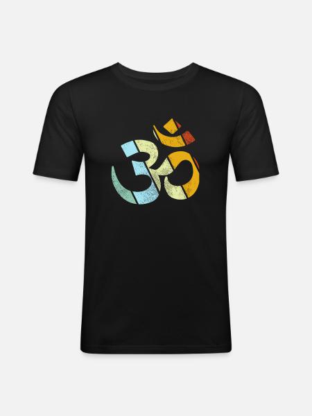 Méditation Rétro - T-shirt près du corps Homme - noir