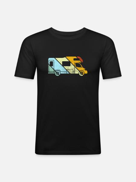 Motorhome Retro - Men's Slim Fit T-Shirt - black