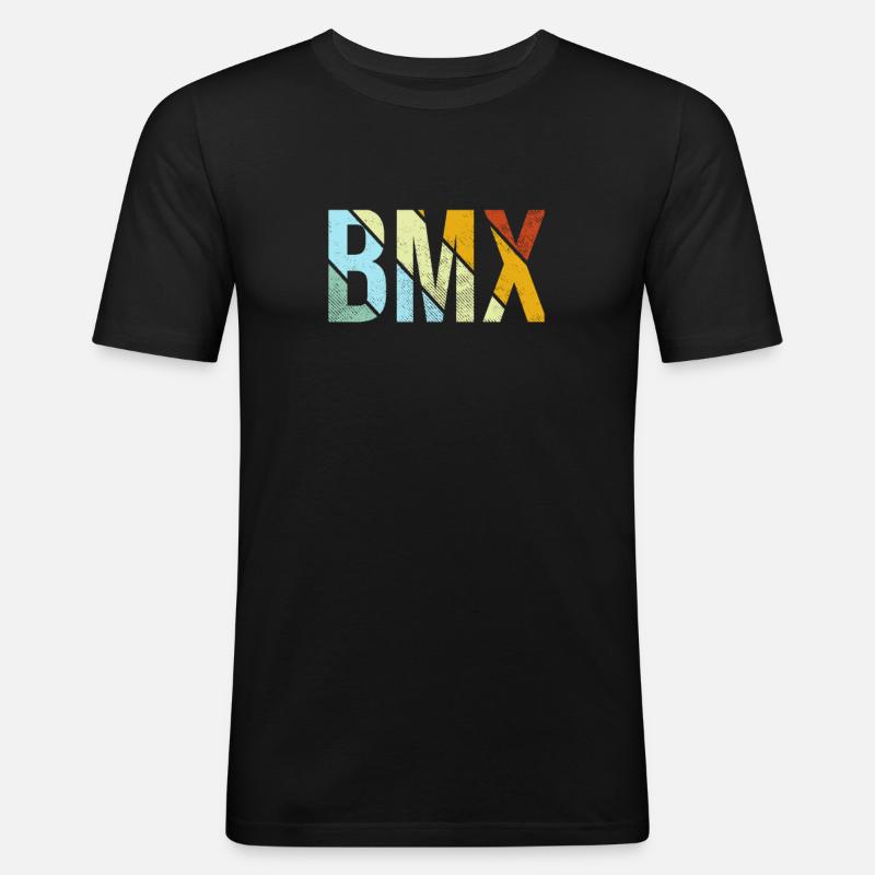 BMX Retro - Männer Slim Fit T-Shirt - Schwarz