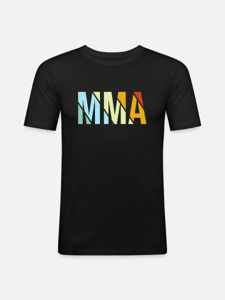 mma retro - Männer Slim Fit T-Shirt - Schwarz