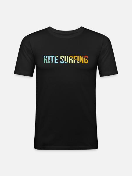 Kite Surfing Retro - Men's Slim Fit T-Shirt - black