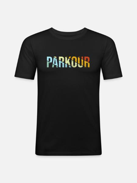 Parkour Retro - Men's Slim Fit T-Shirt - black