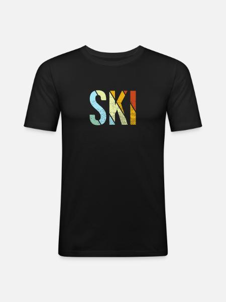 Ski Retro - Men's Slim Fit T-Shirt - black