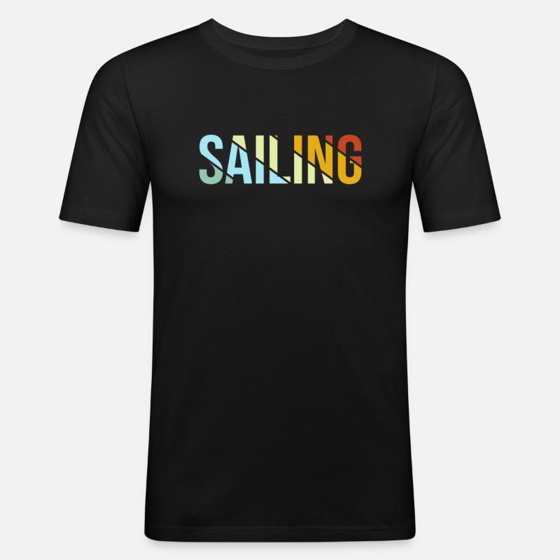 Sailing Retro - Men's Slim Fit T-Shirt - black