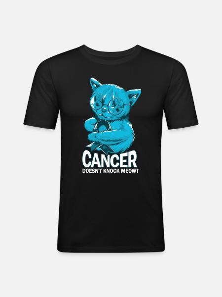 Cancer Cat Prostate Cancer - Men's Slim Fit T-Shirt - black