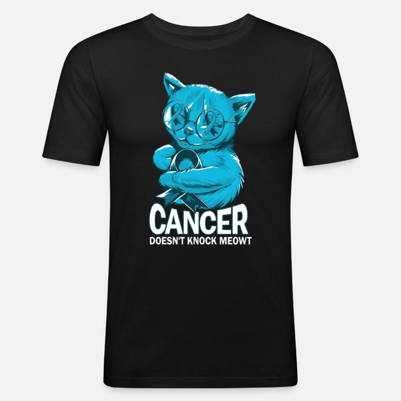 Krebs Katze Prostatakrebs - Männer Slim Fit T-Shirt - Schwarz