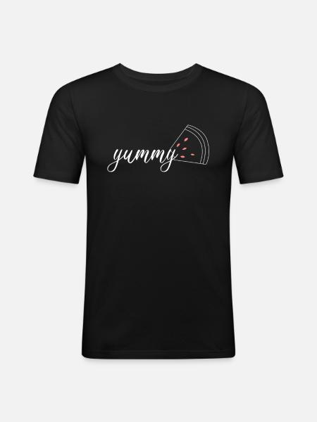 Watermelon yummy - Men's Slim Fit T-Shirt - black