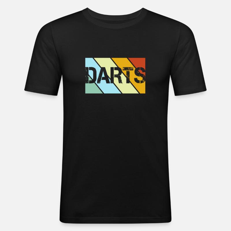 Darts Retro - Männer Slim Fit T-Shirt - Schwarz