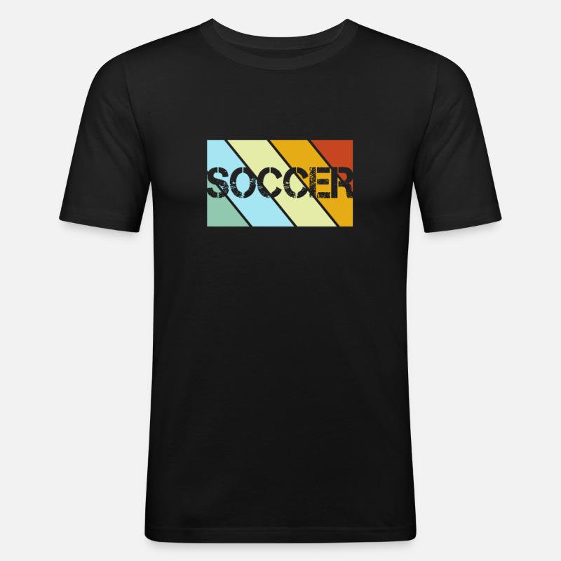 Fußball Retro - Männer Slim Fit T-Shirt - Schwarz