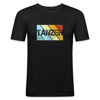 Dancing Retro - Men's Slim Fit T-Shirt - black - Front - Nik (191cm)