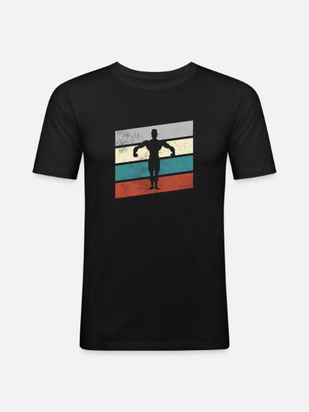 Body Building Retro - Men's Slim Fit T-Shirt - black
