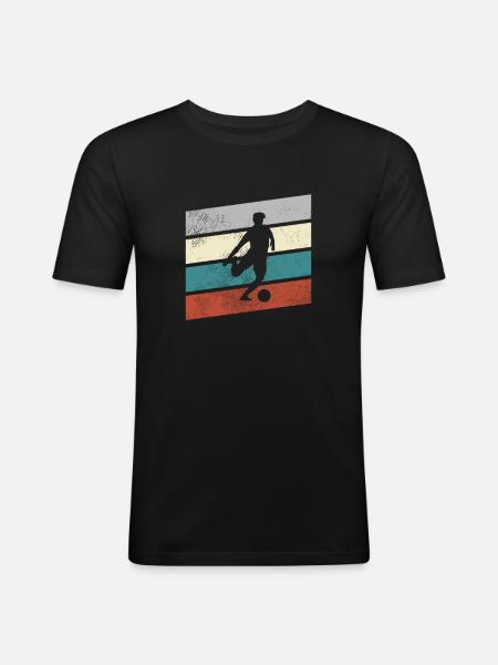 Football Rétro - T-shirt près du corps Homme - noir