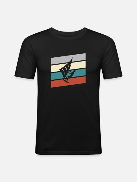 Kite Retro - Men's Slim Fit T-Shirt - black