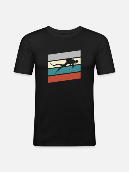 Plongée Rétro - T-shirt près du corps Homme - noir