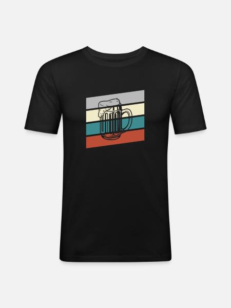 Beer Retro - Men's Slim Fit T-Shirt - black